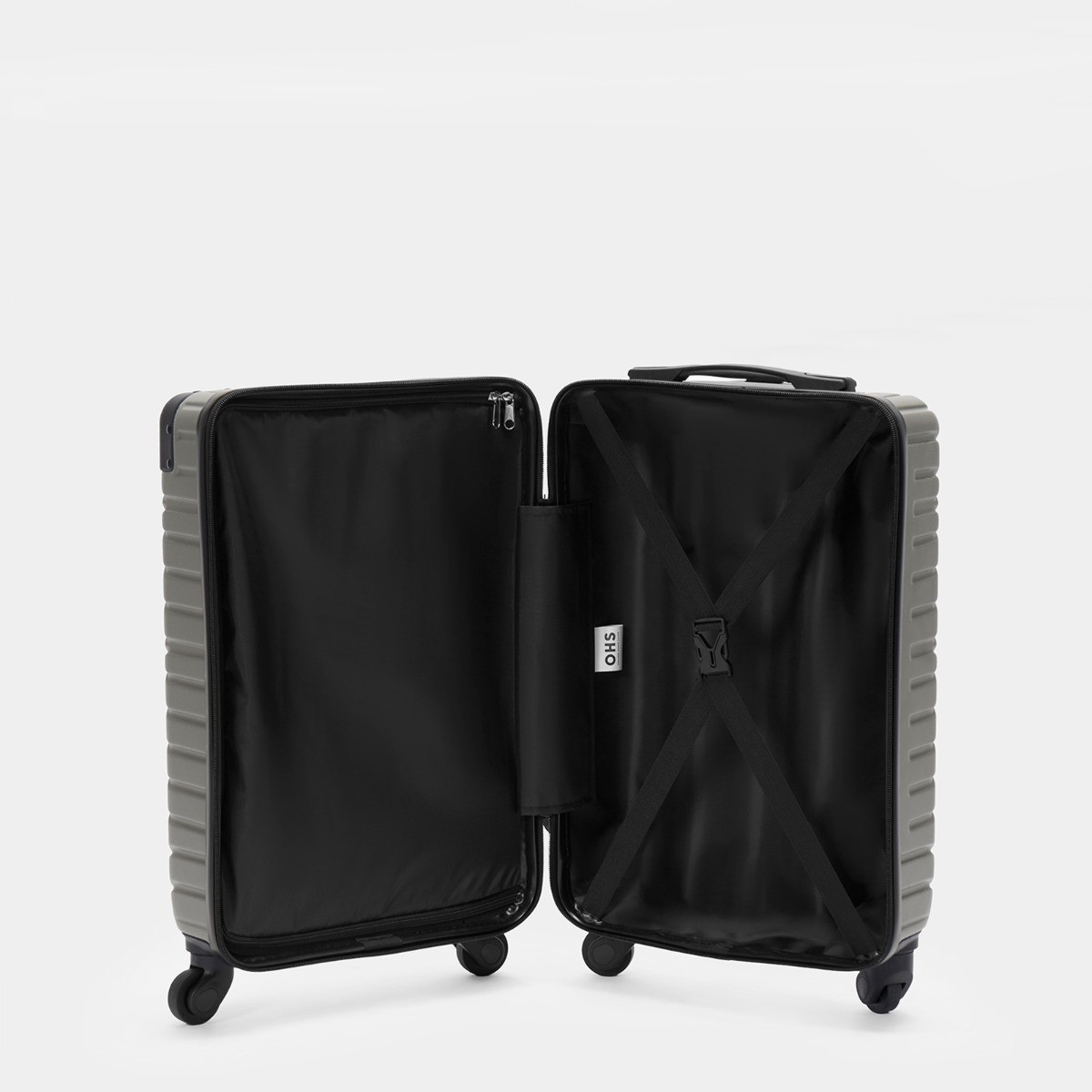 OHS 4 Wheel Hard Shell Suitcase, Grey - Cabin>