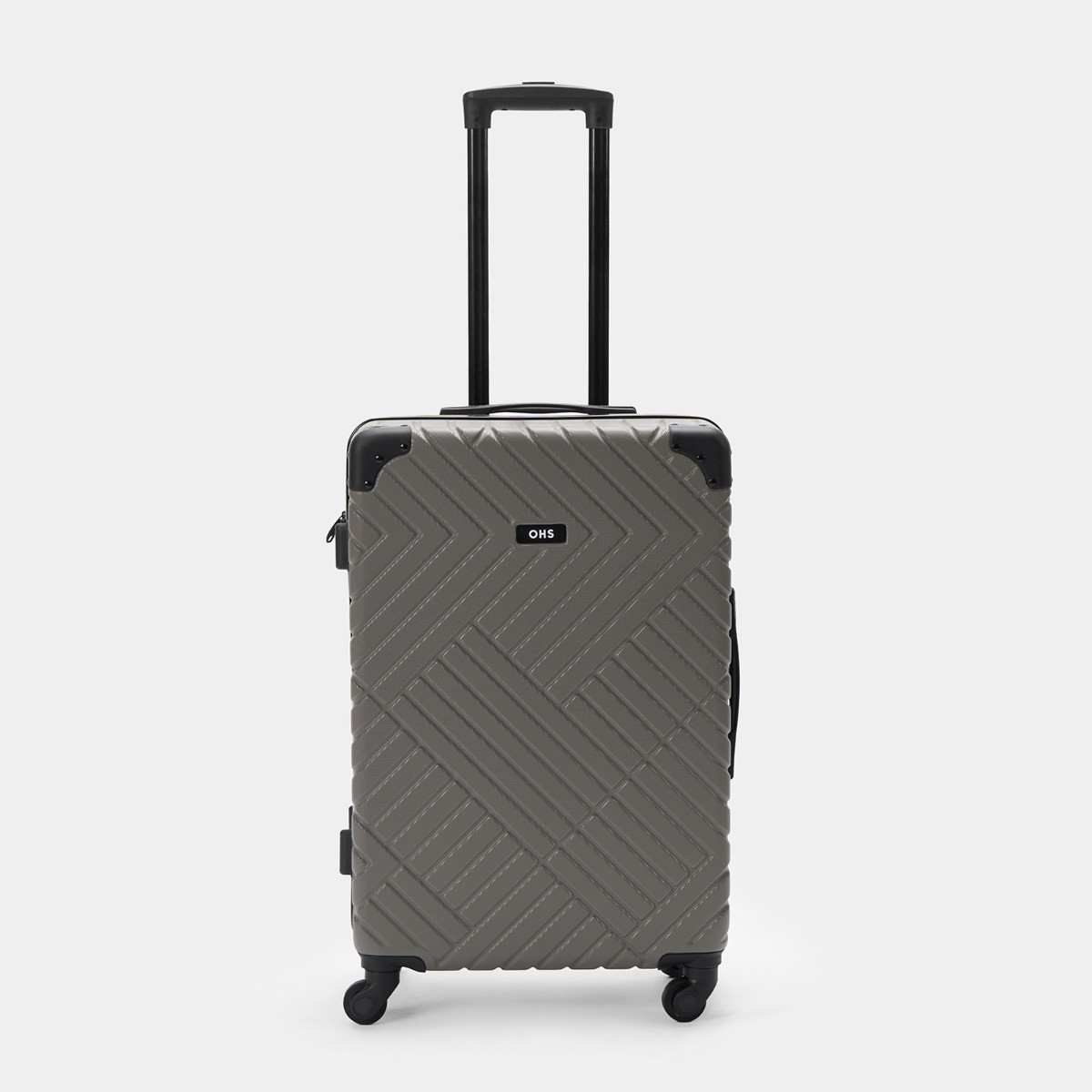 OHS 4 Wheel Hard Shell Suitcase, Grey - Medium>