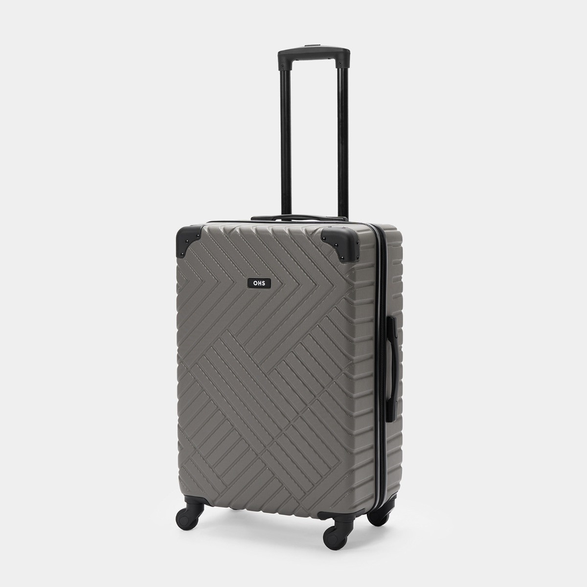 OHS 4 Wheel Hard Shell Suitcase, Grey - Medium>