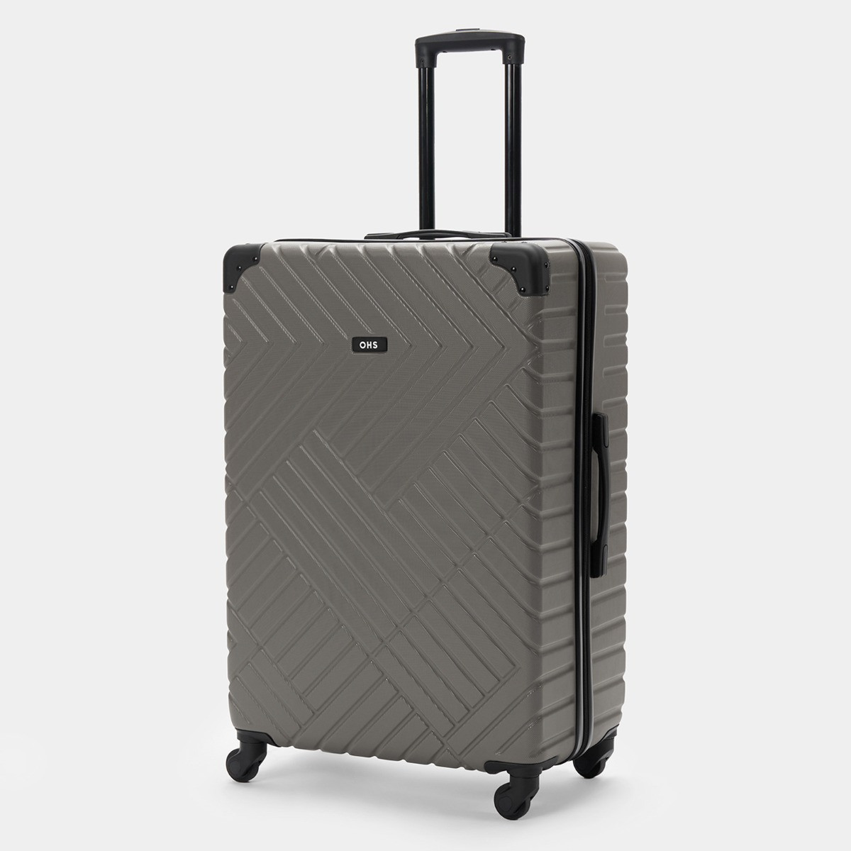 OHS 4 Wheel Hard Shell Suitcase, Grey - Large>