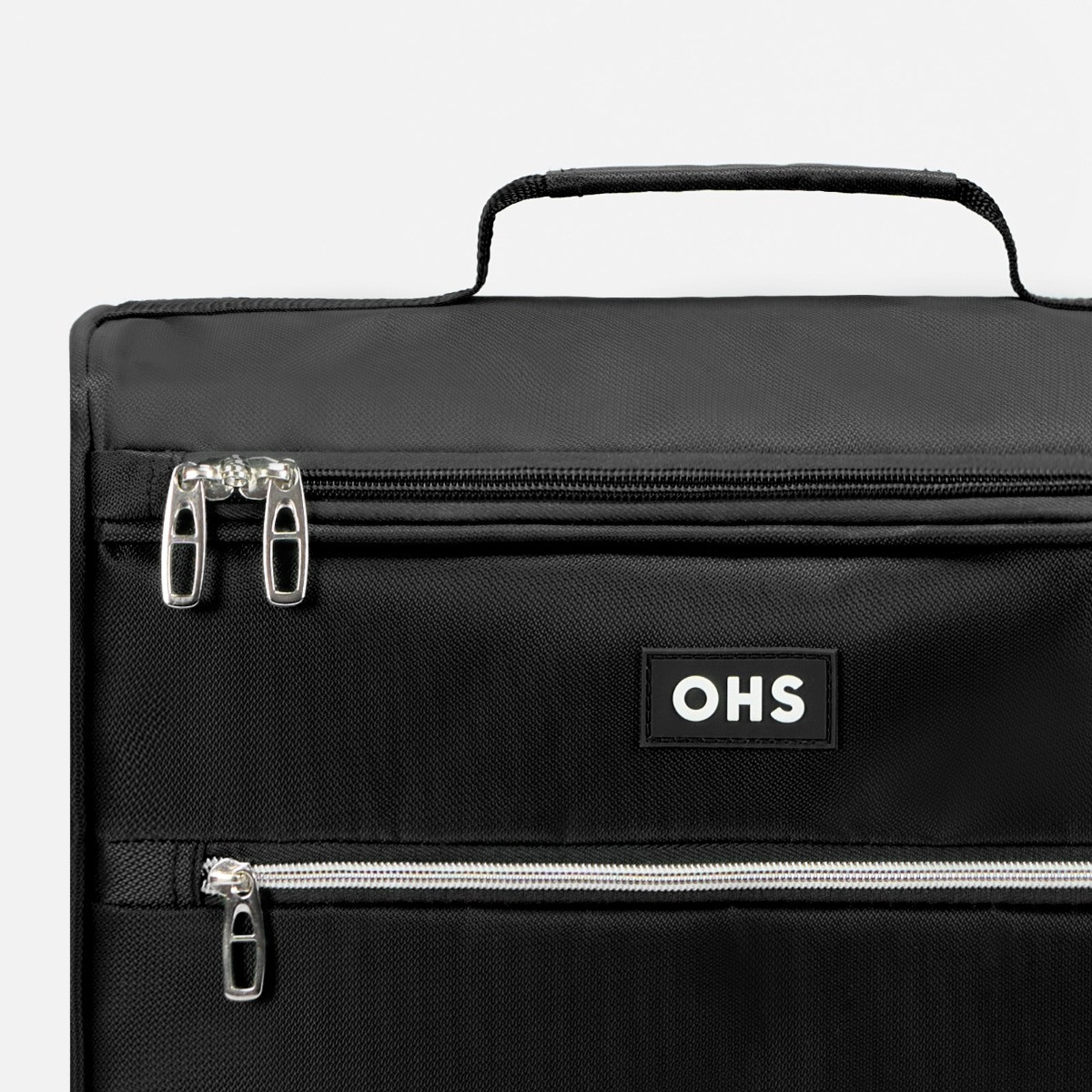 OHS 4 Wheel Soft Shell Lightweight Suitcase, Black - 3 Pack>