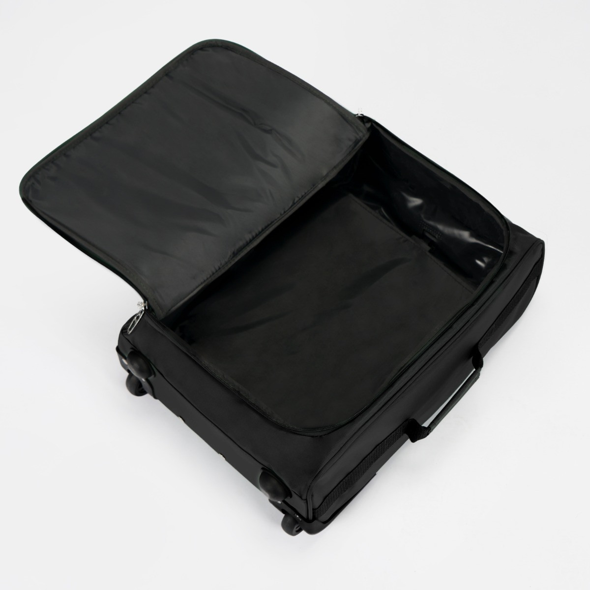 OHS 4 Wheel Soft Shell Lightweight Suitcase, Black - 3 Pack>