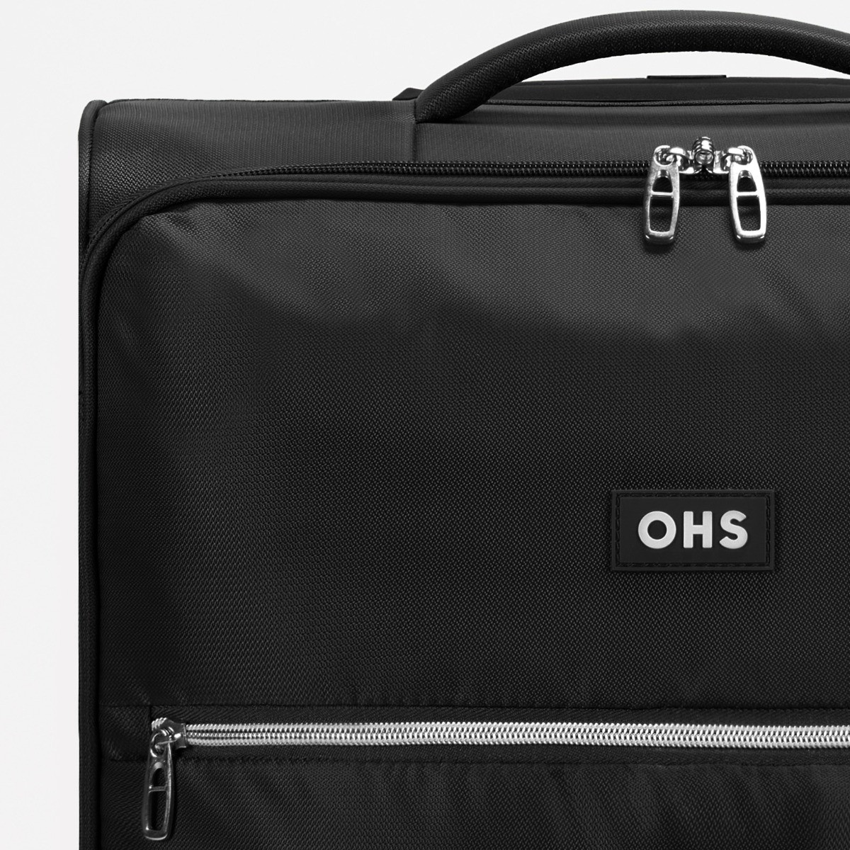 OHS 4 Wheel Soft Shell Lightweight Suitcase, Black - Large>