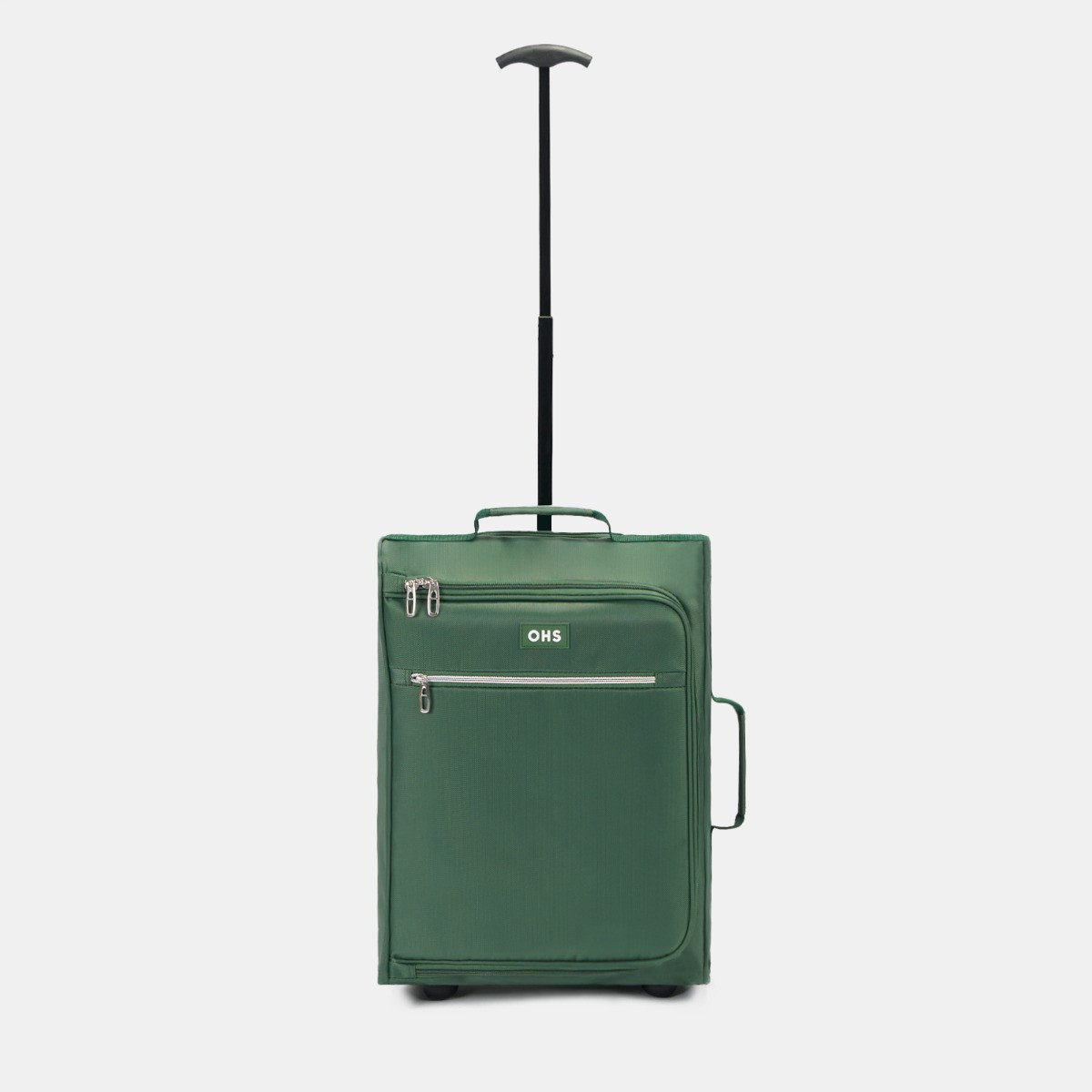 OHS 2 Wheel Soft Shell Lightweight Suitcase Green Cabin