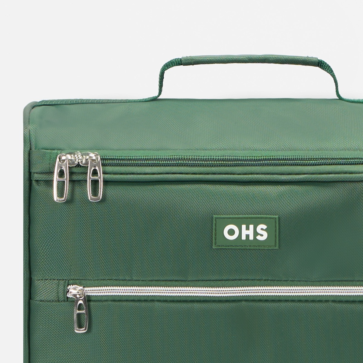 OHS 2 Wheel Soft Shell Lightweight Suitcase, Green - Cabin>