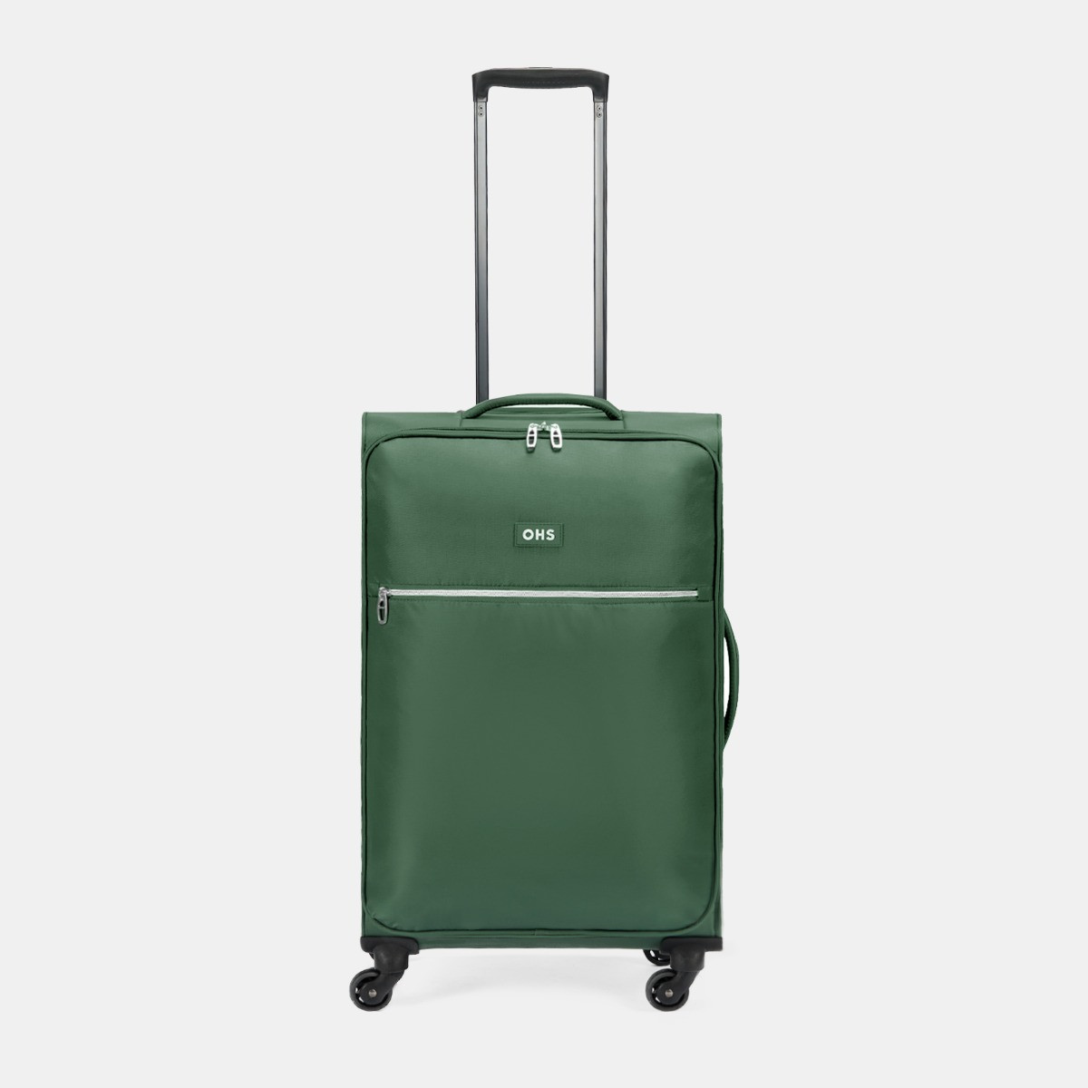 OHS 4 Wheel Soft Shell Lightweight Suitcase - Green >