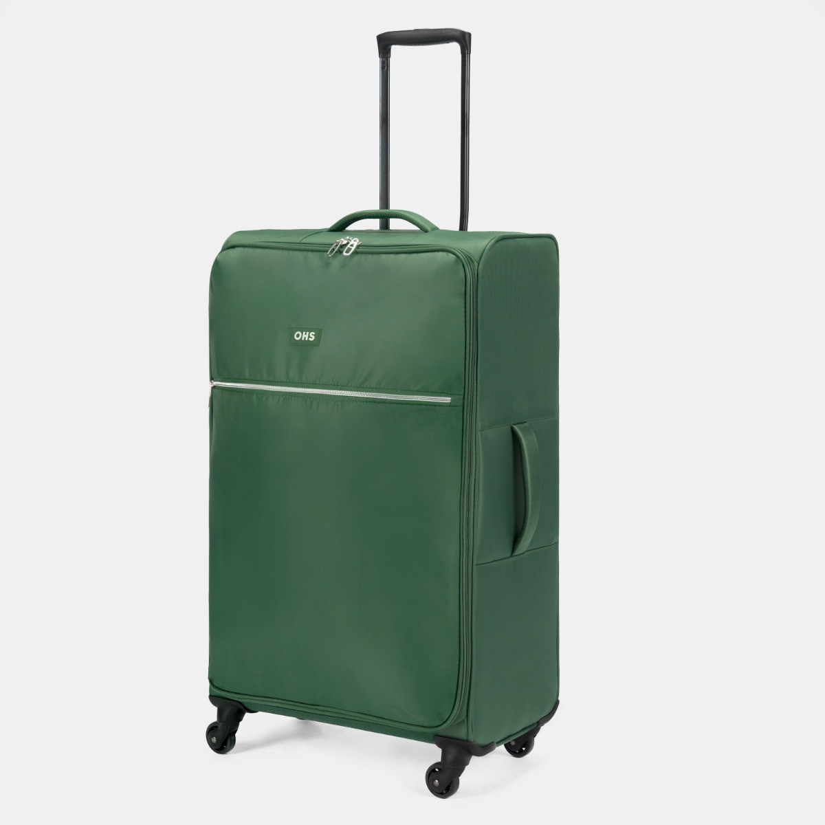 OHS 4 Wheel Soft Shell Lightweight Suitcase, Green - Large>