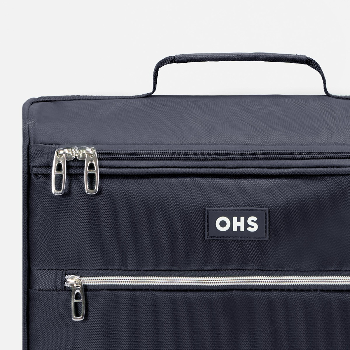 OHS 4 Wheel Soft Shell Lightweight Suitcase, Navy - 3 Pack>