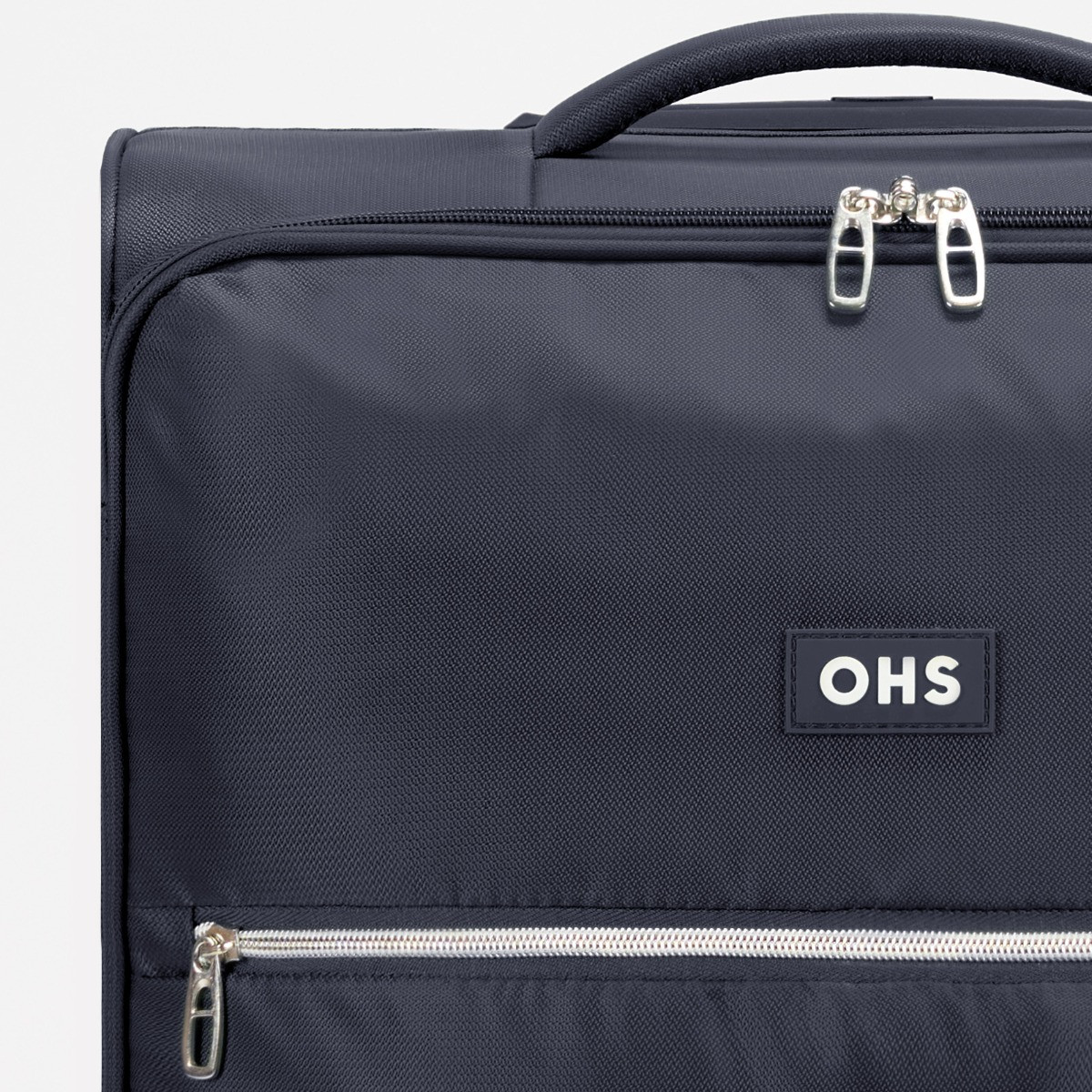 OHS 4 Wheel Soft Shell Lightweight Suitcase, Navy - 3 Pack>