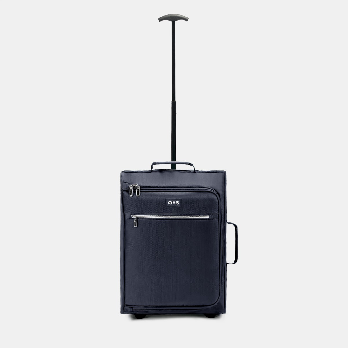 OHS 2 Wheel Soft Shell Lightweight Suitcase, Navy - Cabin>