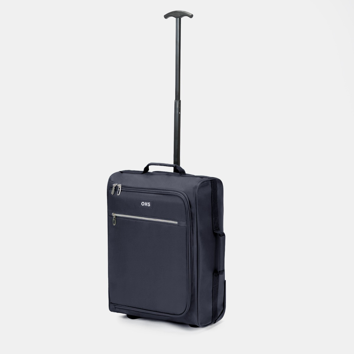 OHS 2 Wheel Soft Shell Lightweight Suitcase, Navy - Cabin>