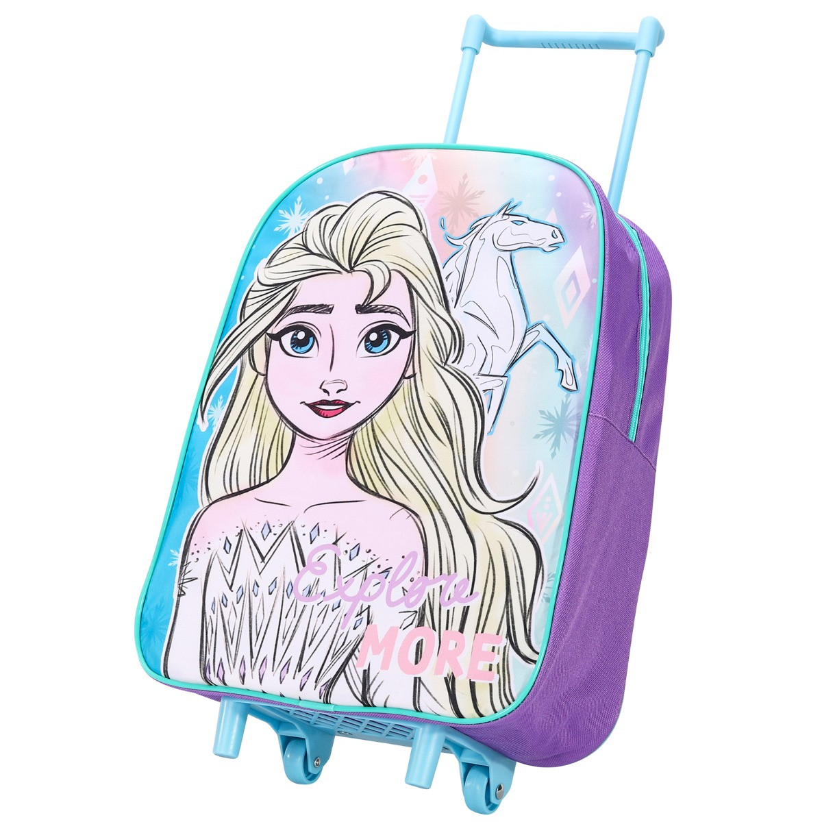 Kids 2 Wheel Frozen Trolley Bag Purple