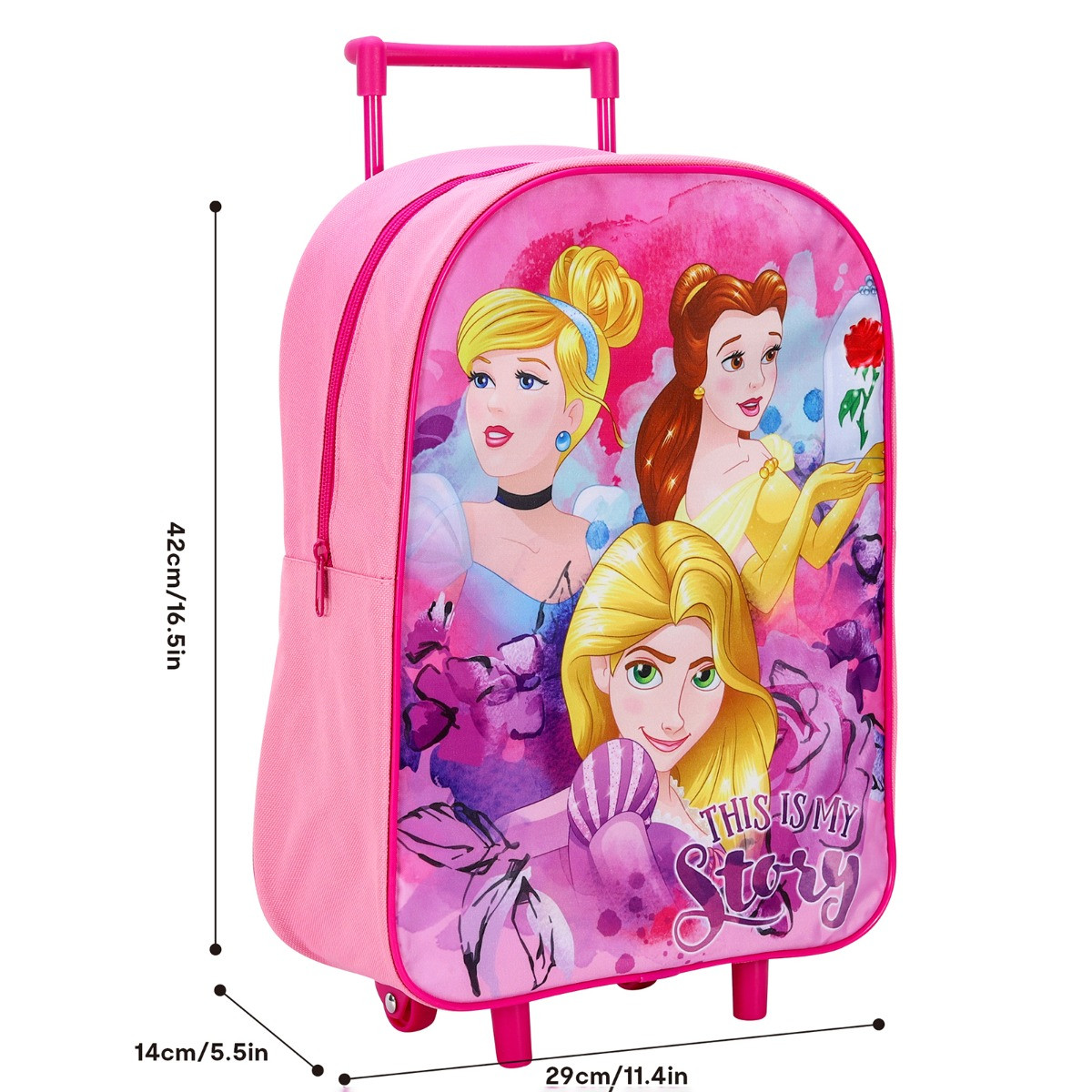 Kids 2 Wheel Disney Princess Trolley Bag - Pink>