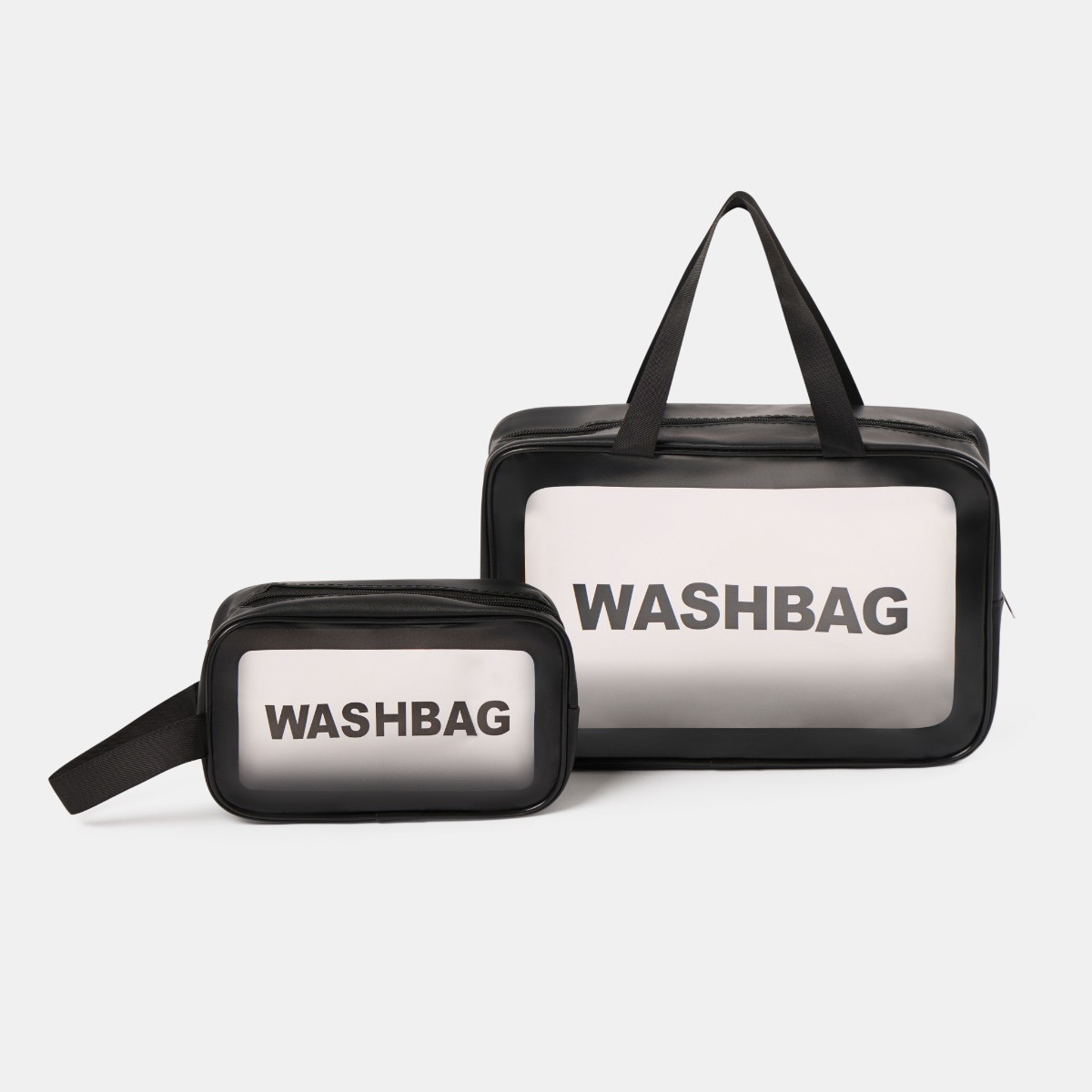 OHS 2 Pack Travel Wash Bags - Black>