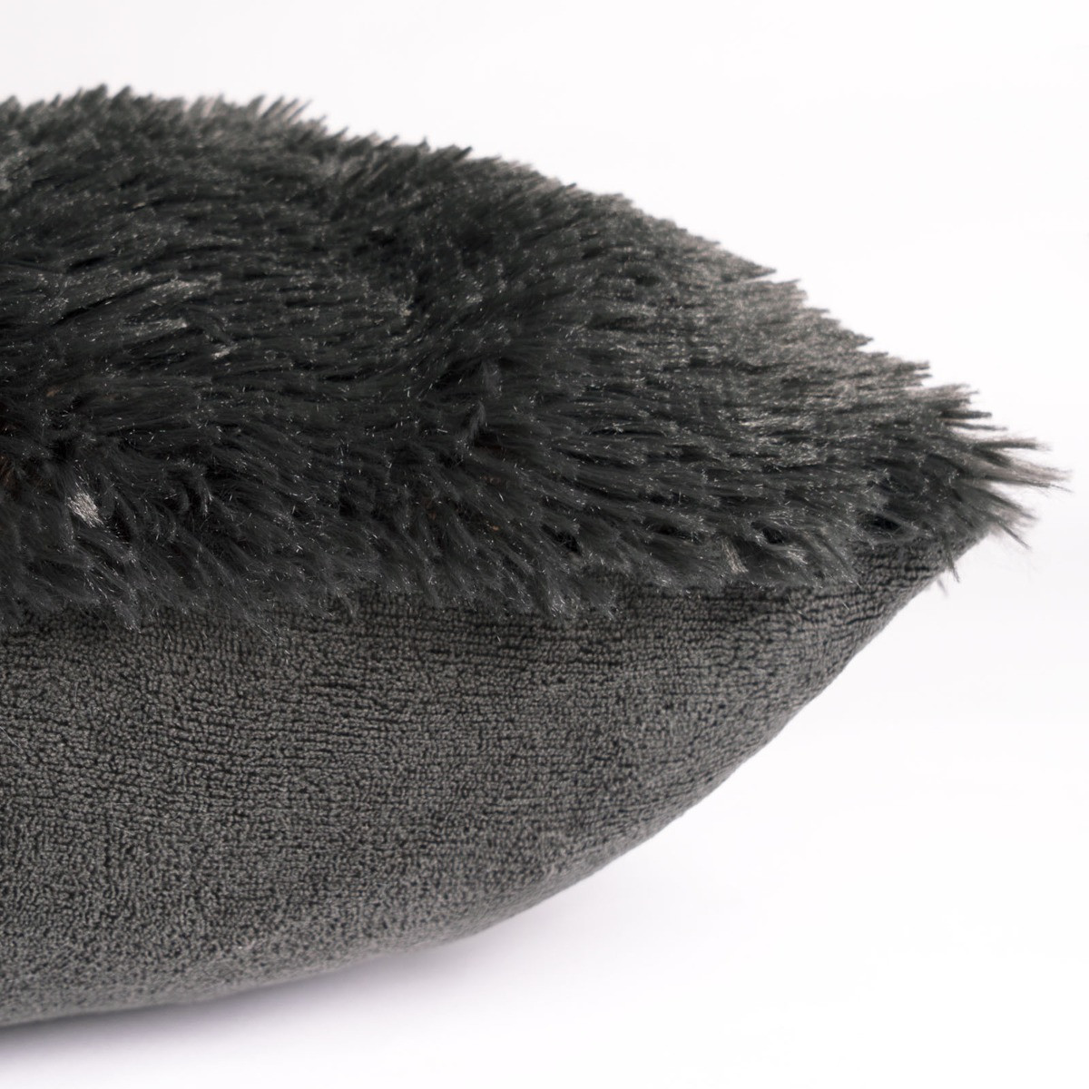Sienna 4 Pack Fluffy Cushion Covers, Charcoal - 45 x 45cm>