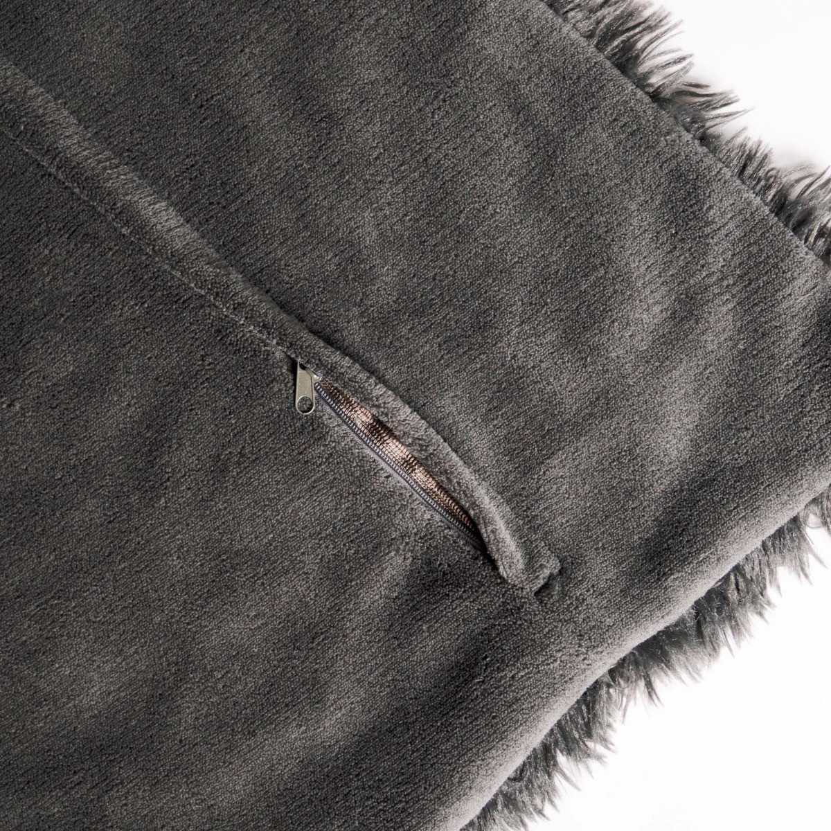 Sienna 4 Pack Fluffy Cushion Covers, Charcoal - 45 x 45cm>