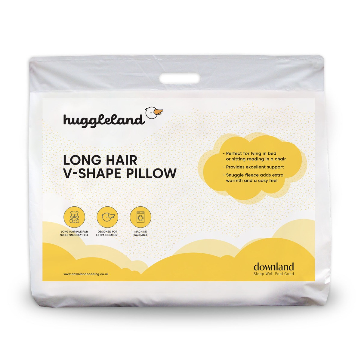 Huggleland Long Hair V Shape Pillow - Grey>