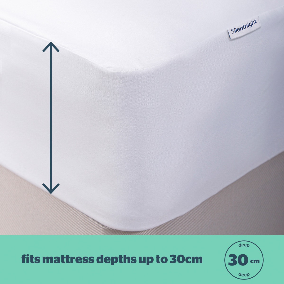 Silentnight Waterproof Mattress Protector, White - Single>