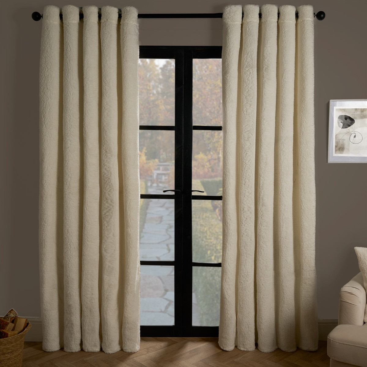 OHS Teddy Thermal Curtains - Cream>