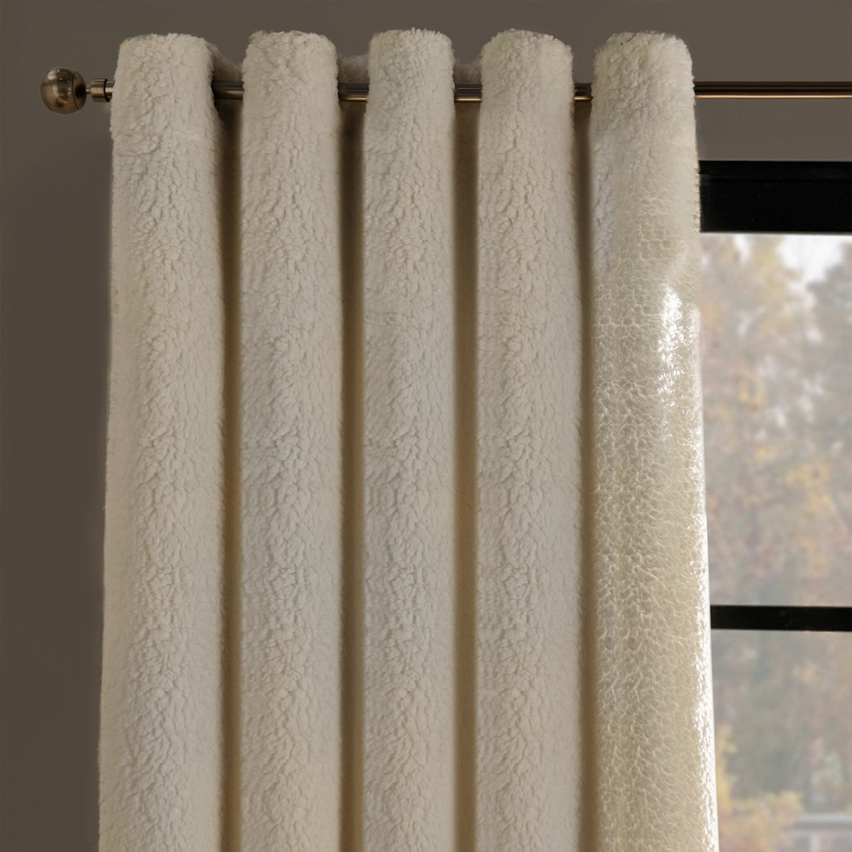 OHS Teddy Thermal Curtains, Cream - 90 x 90">