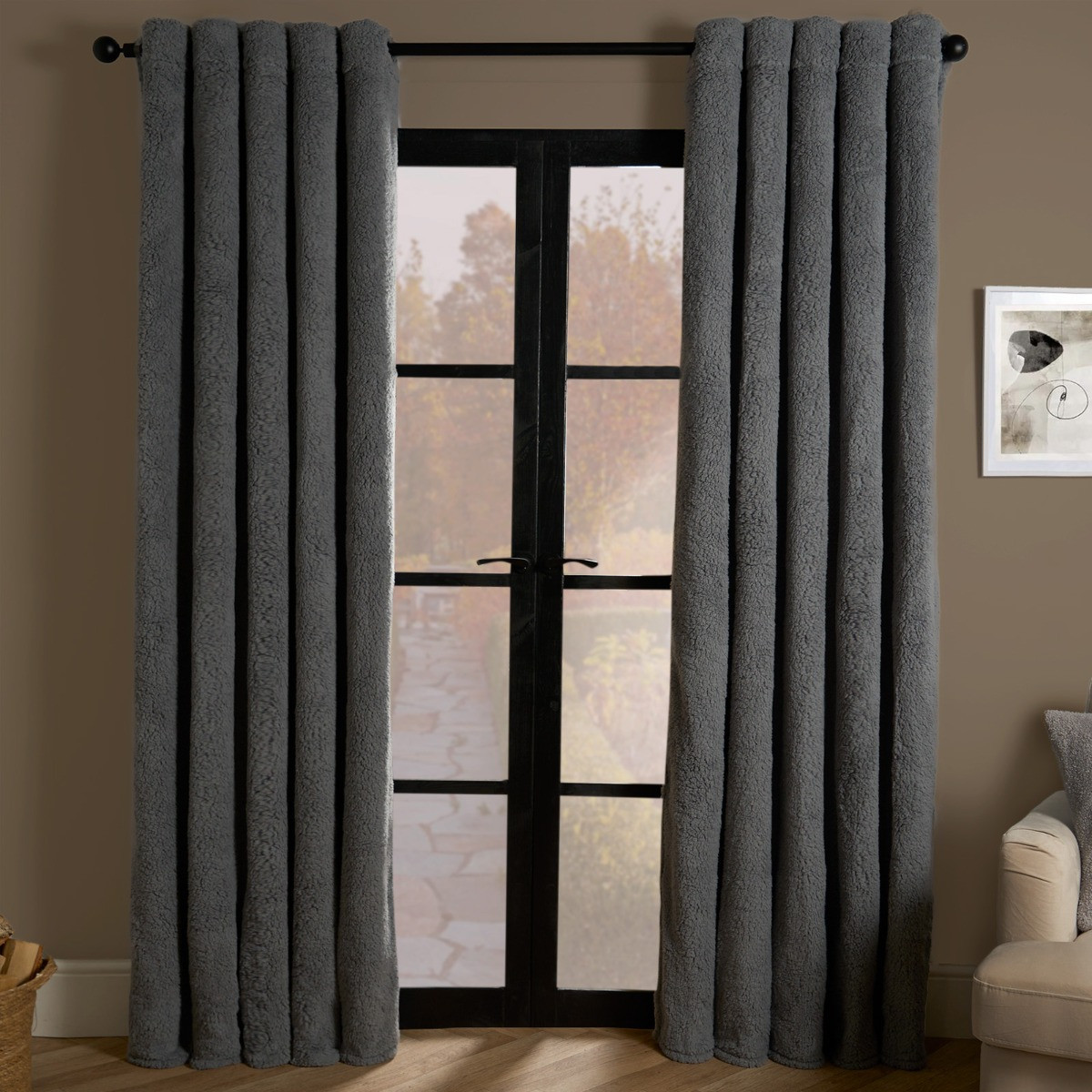 OHS Teddy Thermal Curtains - Grey>