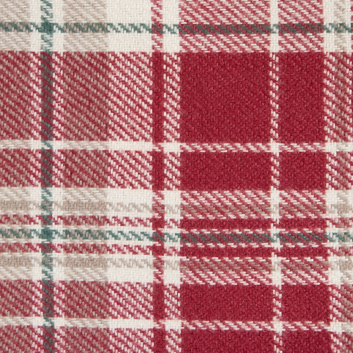 OHS Woven Check Eyelet Curtains, Dorset Red - 90 x 90">