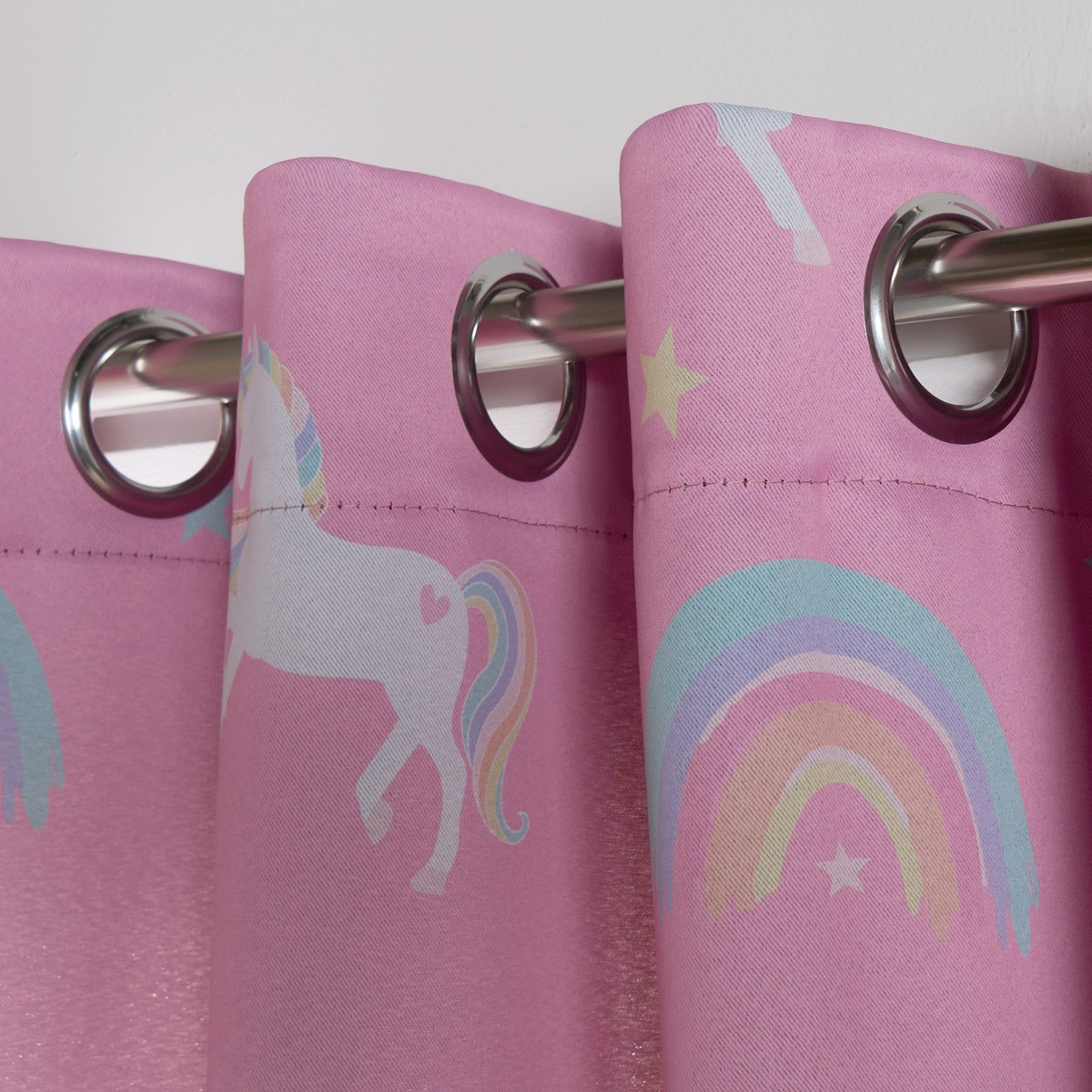 OHS Kids Unicorn Blackout Curtains, Pink - 46 x 54">