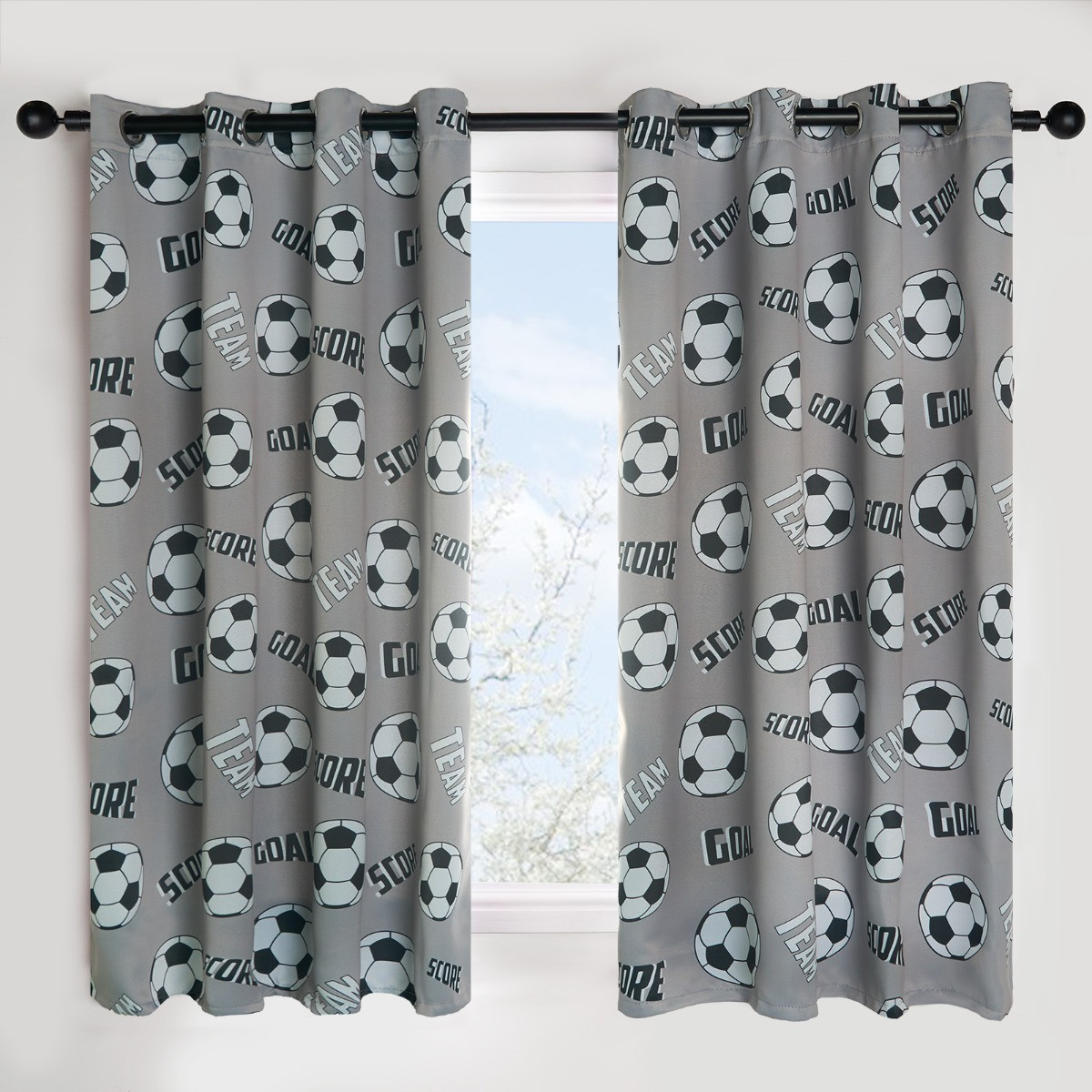 OHS Kids Football Blackout Curtains - Grey >