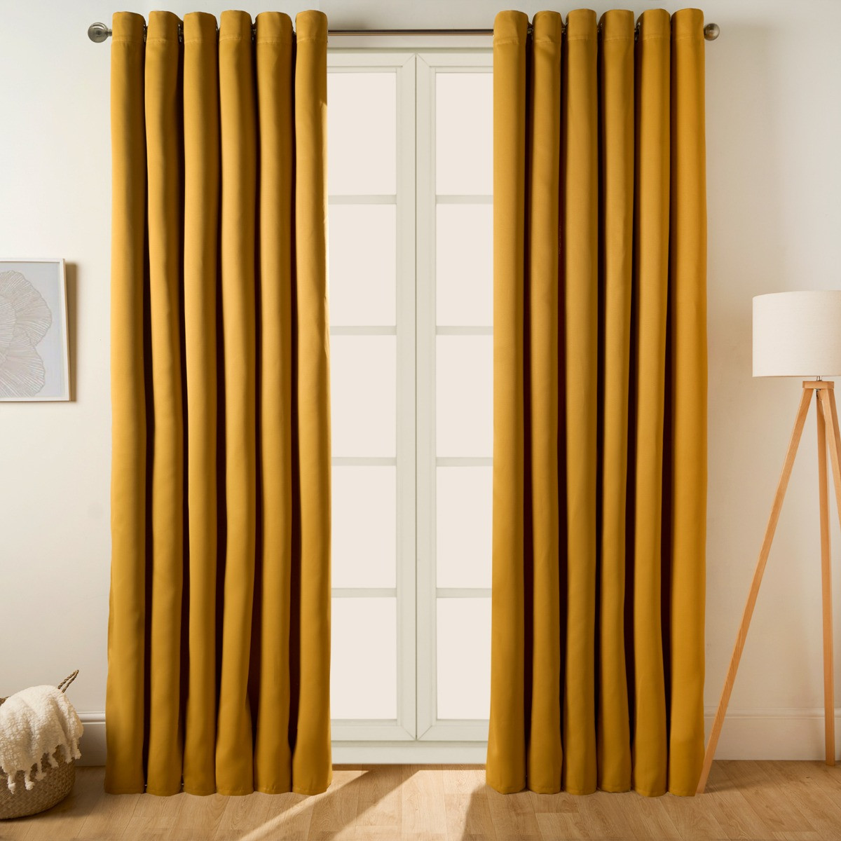 Dreamscene Eyelet Blackout Curtains - Ochre>