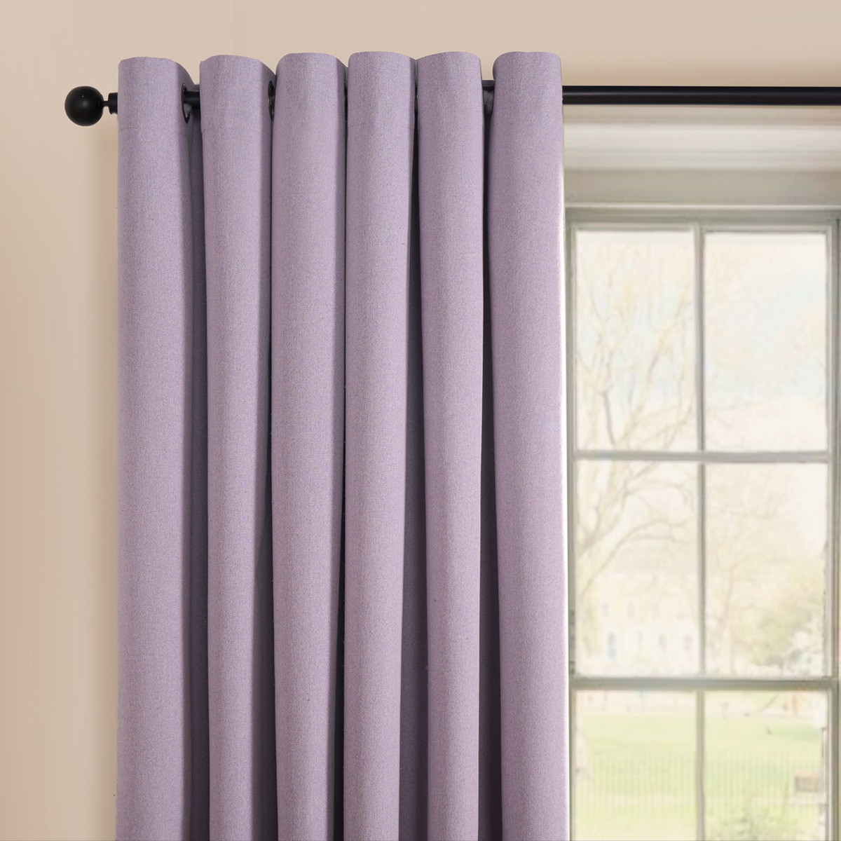 OHS Woven Texture Eyelet Ultra Blackout Curtains - Lavender>