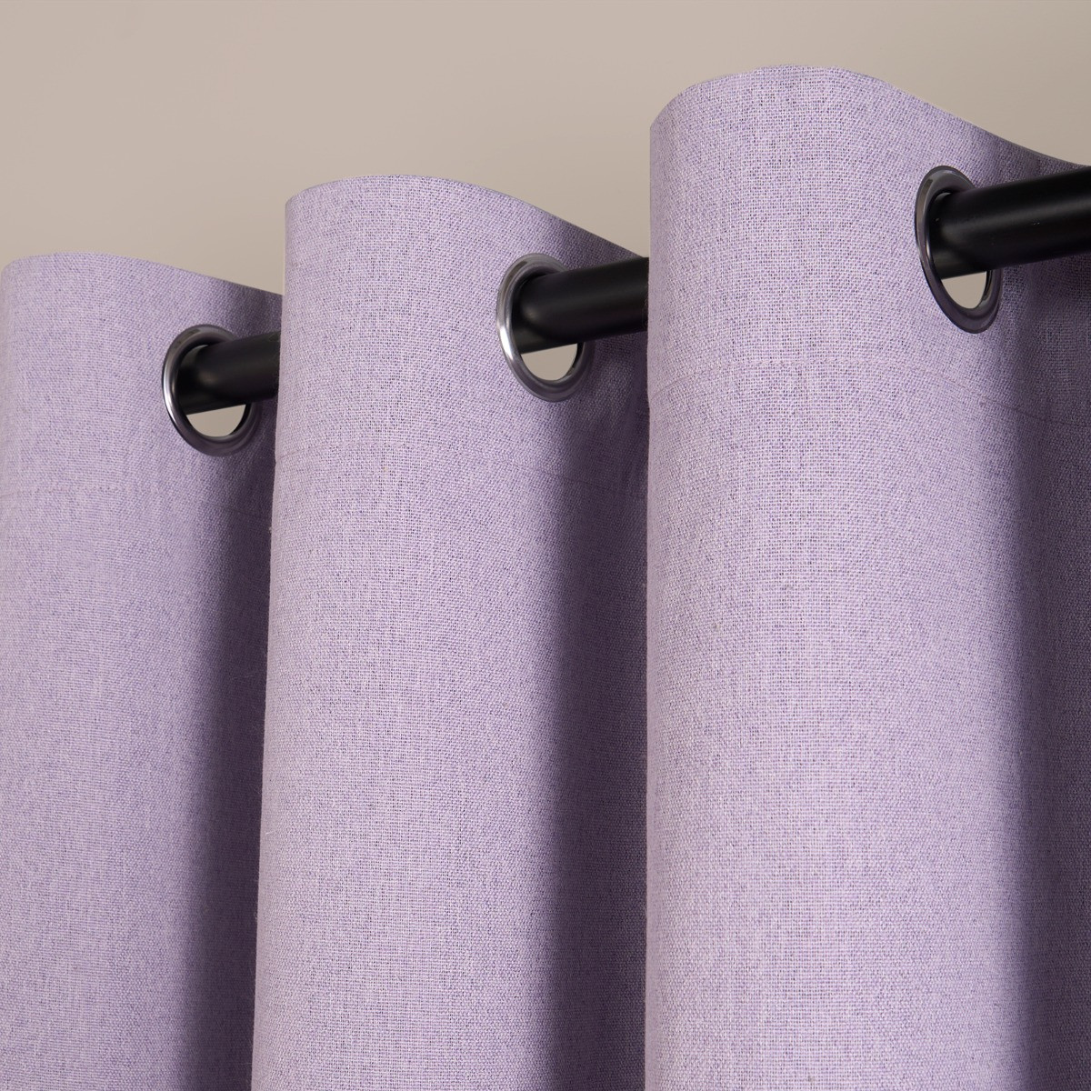 OHS Woven Texture Eyelet Ultra Blackout Curtains - Lavender>