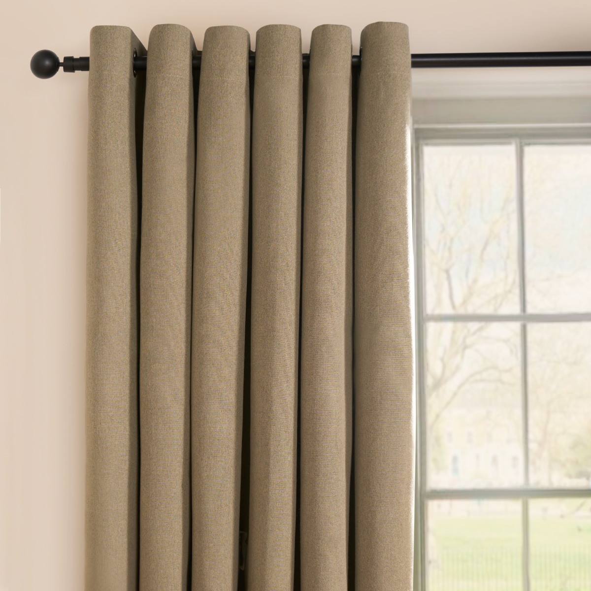 OHS Woven Texture Eyelet Ultra Blackout Curtains - Sage>