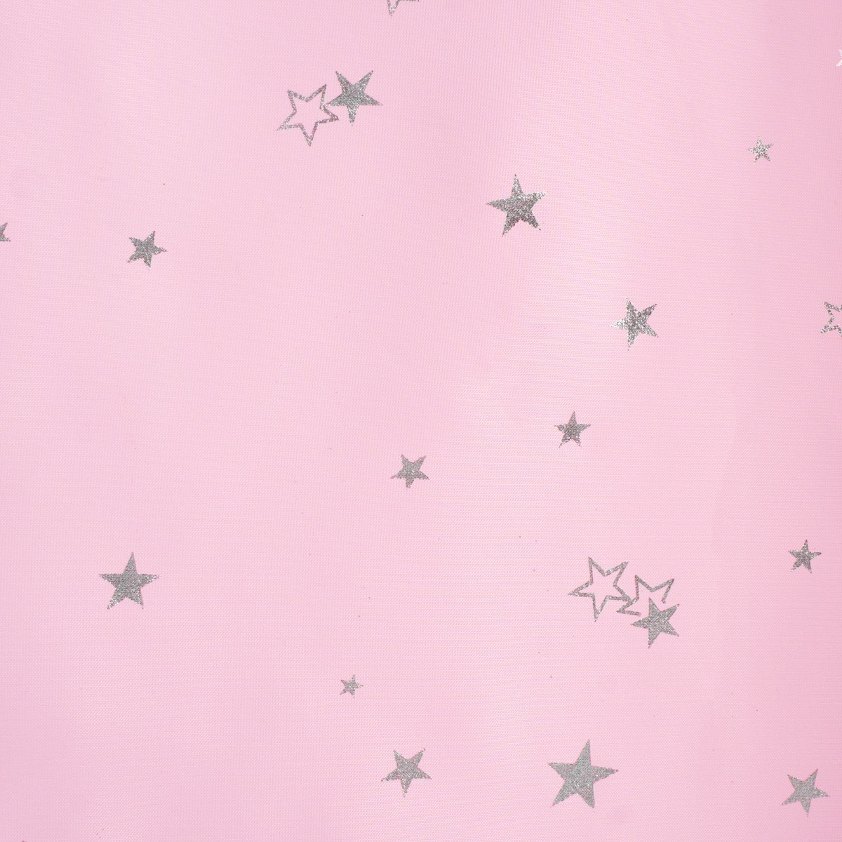 OHS Metallic Star Print Slot Top Voile Curtains (Pair) - Pink>