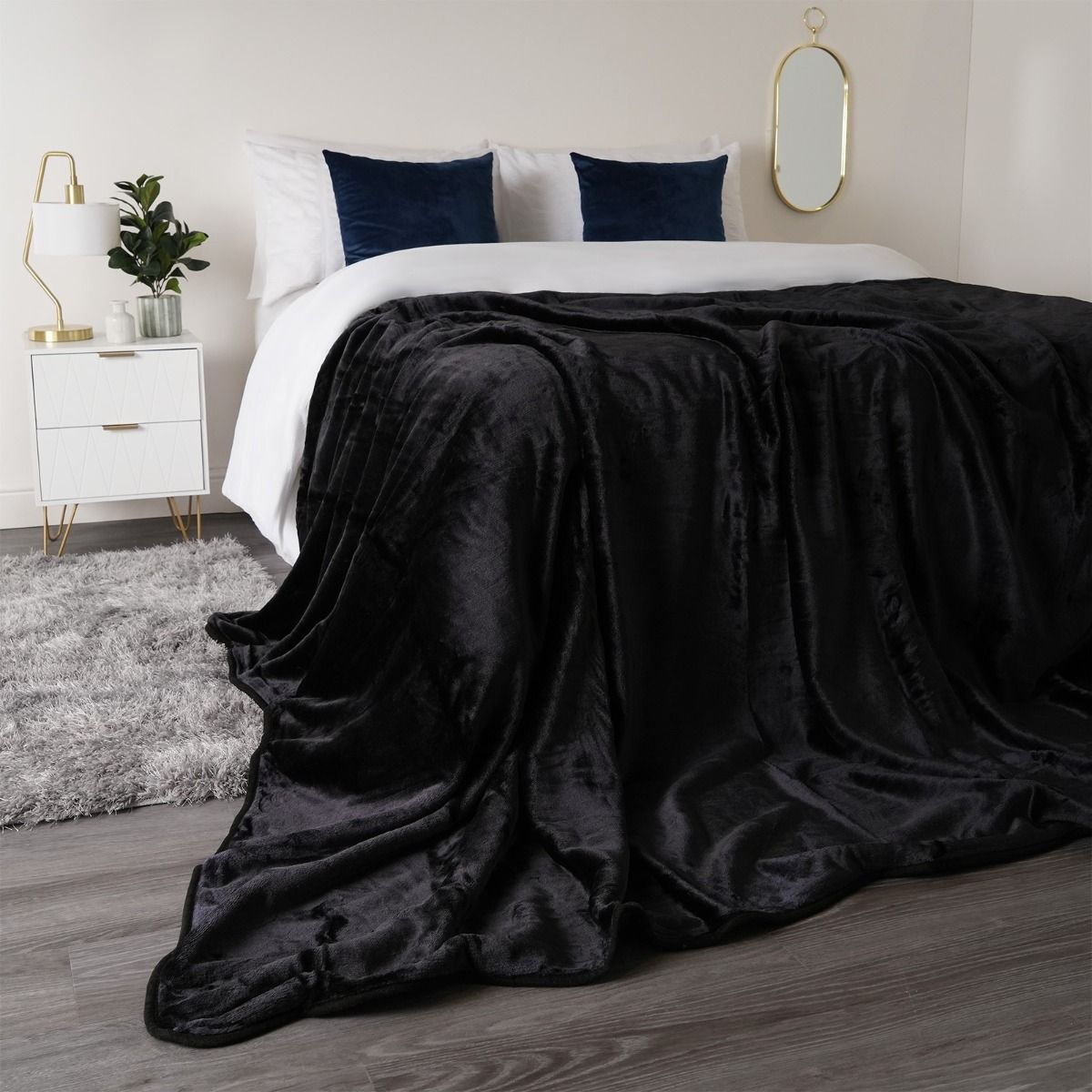 Black throw for bed sale