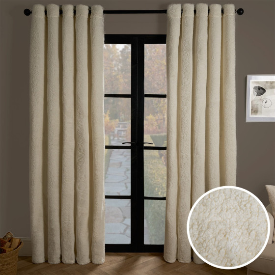 OHS Teddy Thermal Curtains - Cream