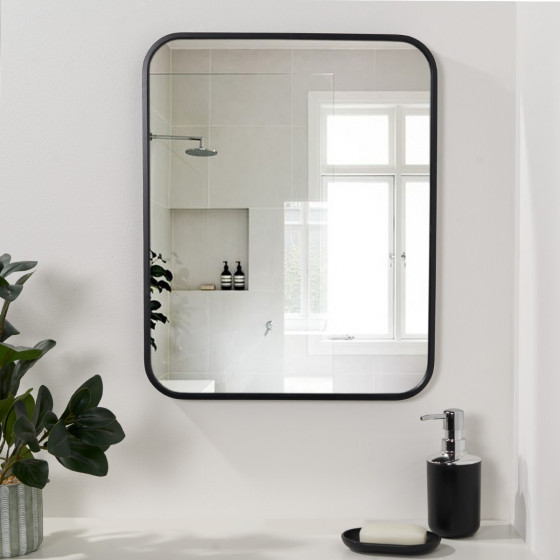 OHS Framed Bathroom Wall Vanity Mirror - Black