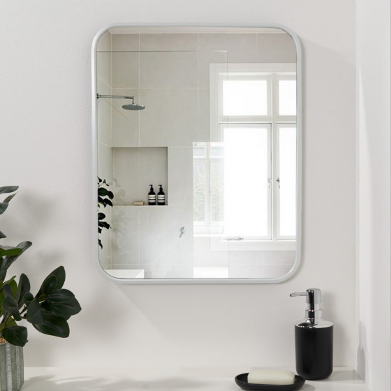 OHS Framed Bathroom Wall Vanity Mirror - White 