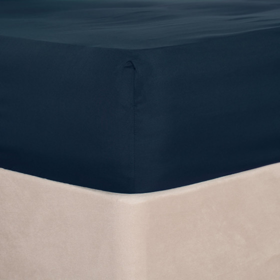 Brentfords Plain Dyed Fitted Single Sheet - Navy