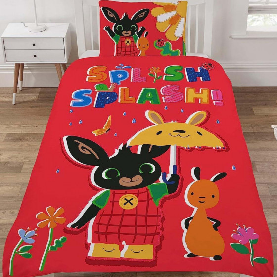 Bing Bunny Splash Duvet Set, Red - Single