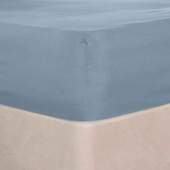 Brentfords Plain Fitted Bed Sheet, Blue - King