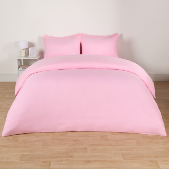 Brentfords Plain Duvet Cover Set,  Pink - King