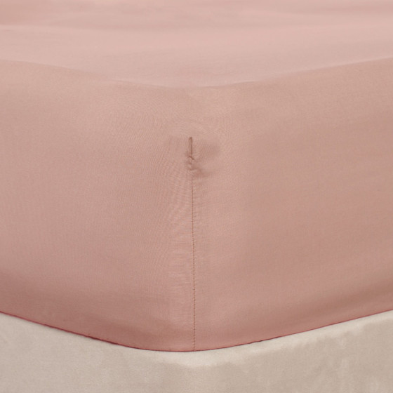 Brentfords Plain Dyed Deep Fitted Sheet - Blush