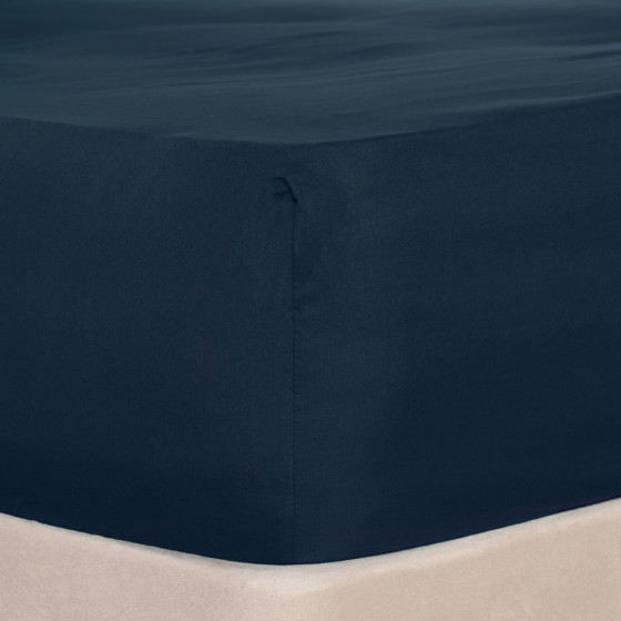 Brentfords Plain Dyed Deep Fitted Sheet - Navy