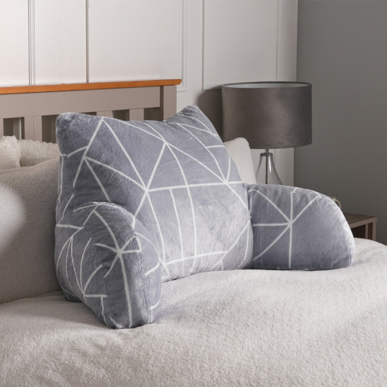 OHS Geometric Cuddle Cushion - Grey 