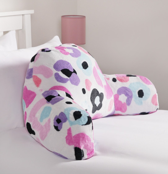 OHS Kids Leopard Fleece Cuddle Cushion - Pink 