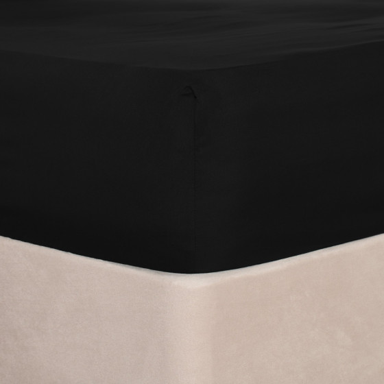 Brentfords Plain Dyed Single Fitted Sheet - Black