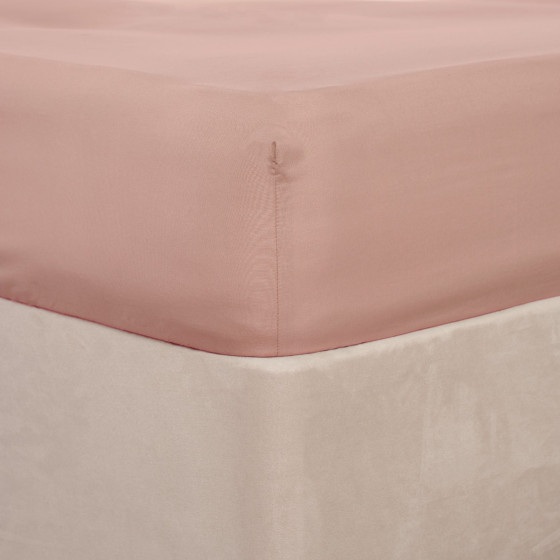 Brentfords Plain Fitted Bed Sheet, Blush Pink - Single