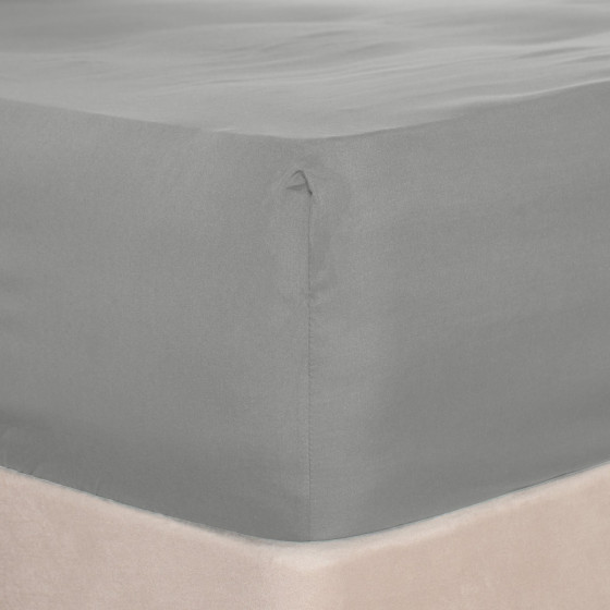 Brentfords Plain Dyed Deep Fitted Sheet - Grey