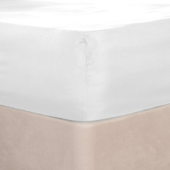 Brentfords Plain Dyed Single Fitted Sheet - White