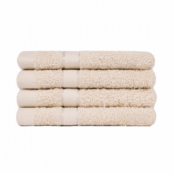 Brentfords 100% Cotton 4 Pack Face Cloths - Beige